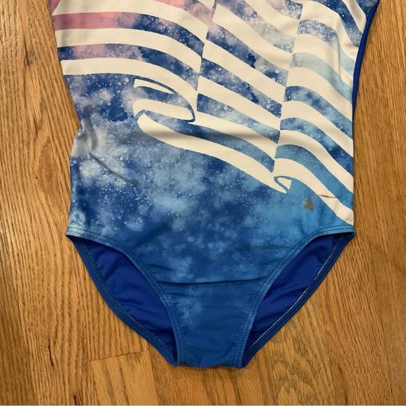 Destira Gymnastics American Flag Leotard Size XS Granite Gray - Picture 2 of 5